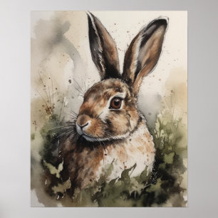 Poster de impresión de arte animal de Bunny Rabbit