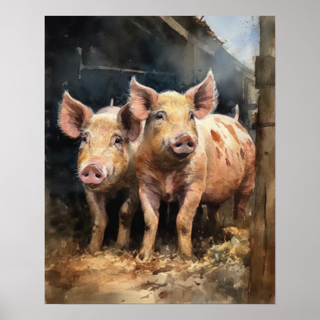 Poster de impresión de arte animal de granja de ce (Frente)