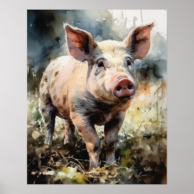 Poster de impresión de arte animal de granja de ce (Frente)