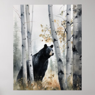 Poster de impresión de arte animal en Woodland Bla