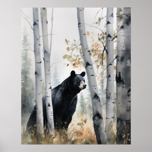 Poster de impresión de arte animal en Woodland Bla (Frente)