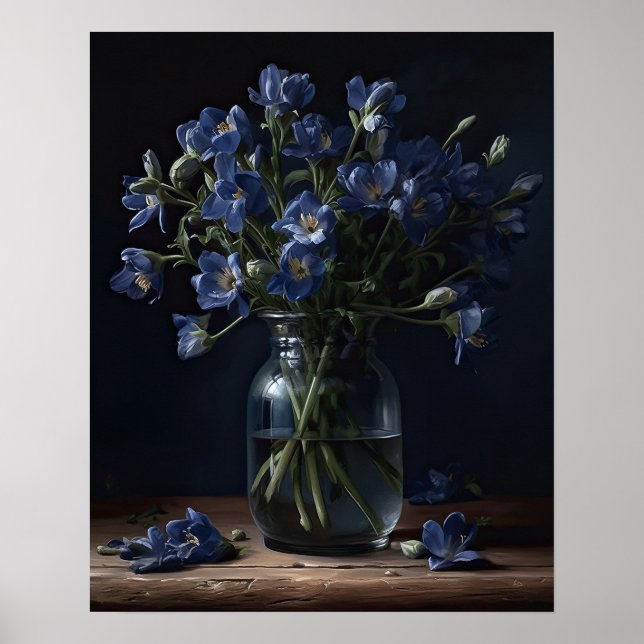 Poster de impresión de arte azul Freesia Flowers (Frente)