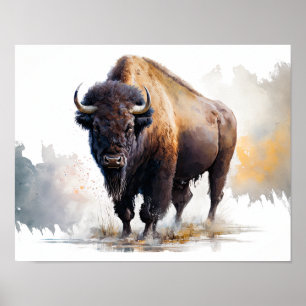 Poster de impresión de arte búfalo occidental