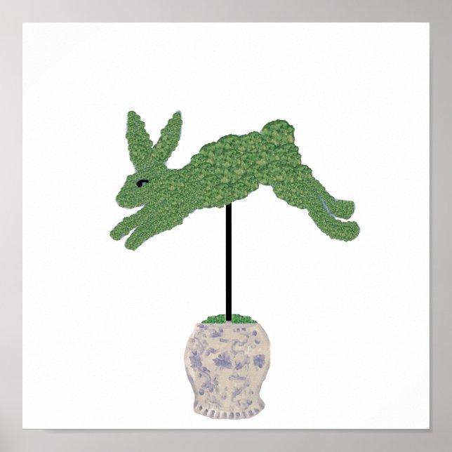 Poster de impresión de arte Bunny Rabbit Topiary G (Frente)