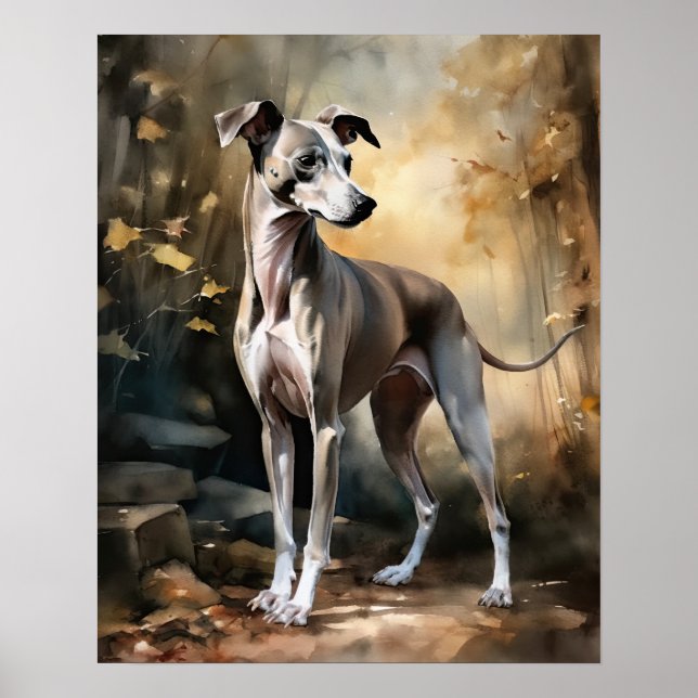 Poster de impresión de arte canino de Greyhound (Frente)