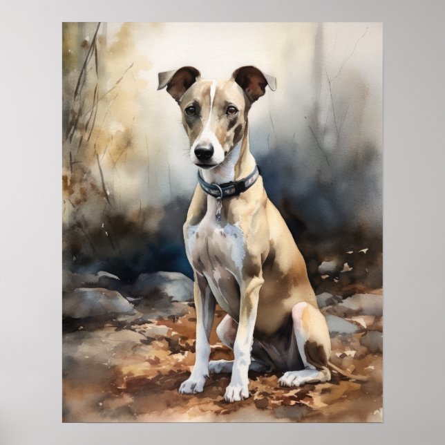 Poster de impresión de arte canino de Greyhound (Frente)