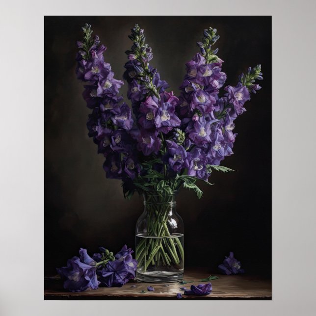 Poster de impresión de arte con flores de aluminio (Frente)