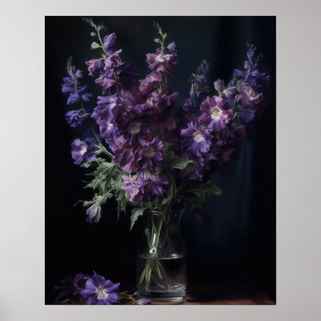Poster de impresión de arte con flores de aluminio (Frente)