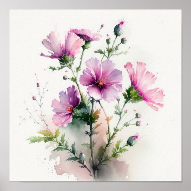 Poster de impresión de arte con flores de cosmos r (Frente)