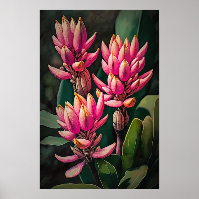Poster de impresión de arte con flores de curcuma  (Frente)