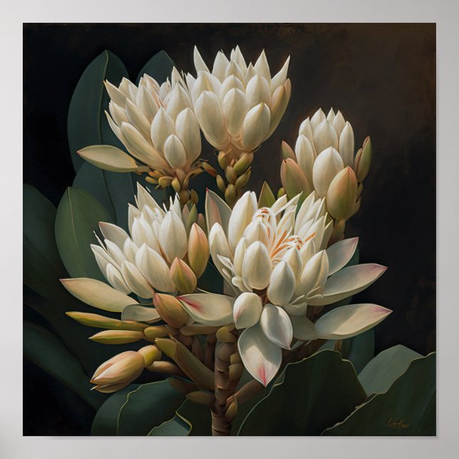 Poster de impresión de arte con flores de curcuma  (Frente)