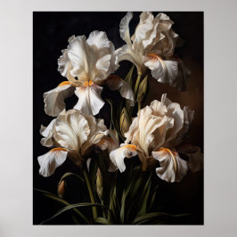 Poster de impresión de arte con flores de iris bla