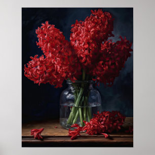 Poster de impresión de arte con flores de jacinto
