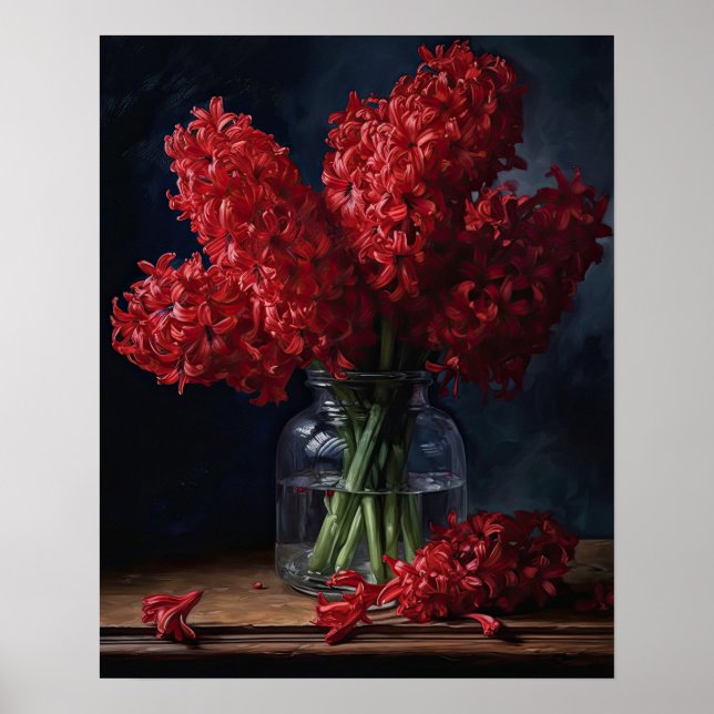 Poster de impresión de arte con flores de jacinto  (Frente)