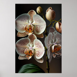 Poster de impresión de arte con flores de orquídea