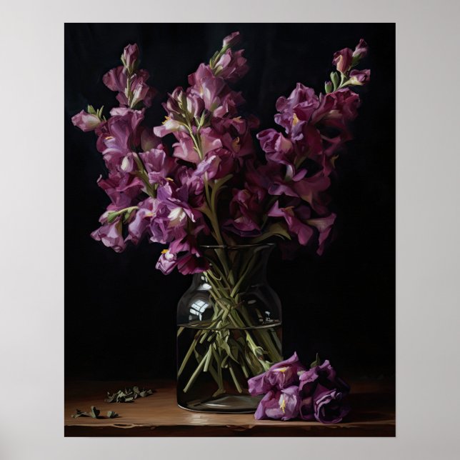 Poster de impresión de arte con flores de Snapdrag (Frente)
