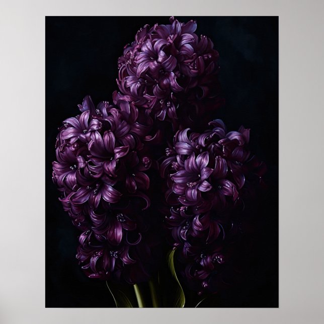 Poster de impresión de arte con flores moradas de  (Frente)