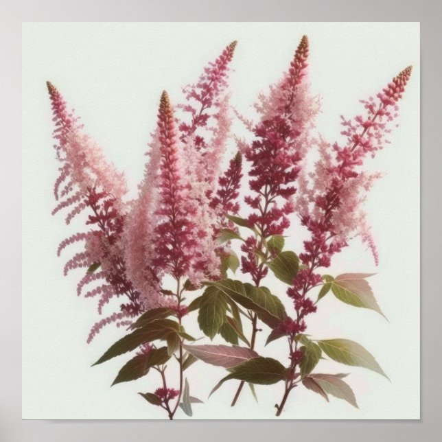 Poster de impresión de arte con flores rosadas (Frente)