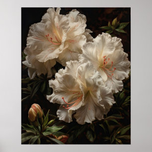 Poster de impresión de arte de Azalea blanca