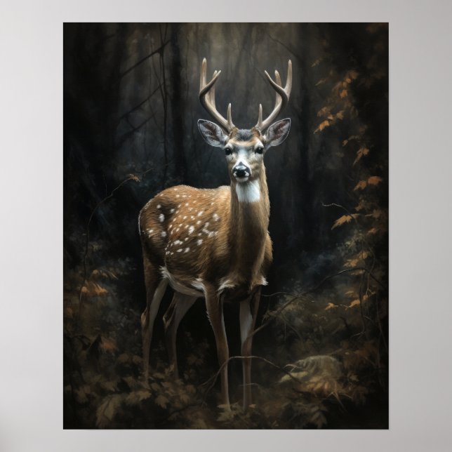 Poster de impresión de arte de ciervos de algodón  (Frente)