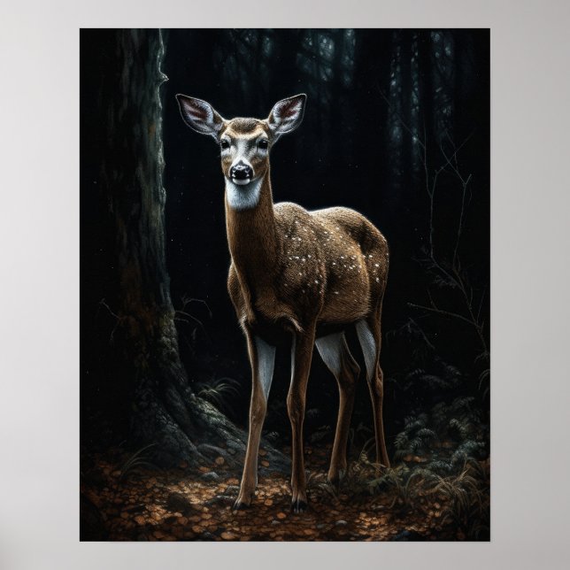 Poster de impresión de arte de ciervos de algodón  (Frente)