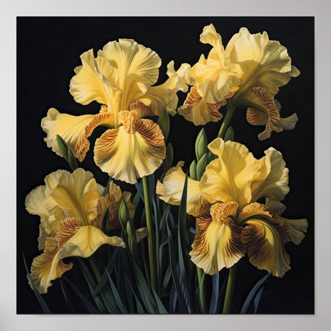 Poster de impresión de arte de flor amarillo irlan (Frente)