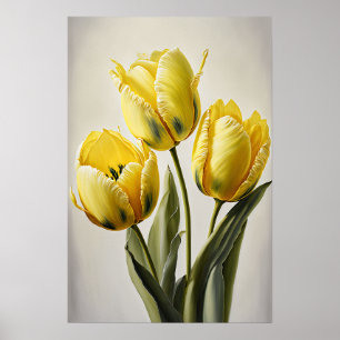 Poster de impresión de arte de flor de tulipanes a