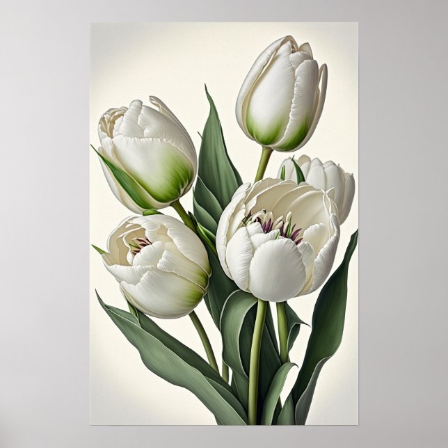 Poster de impresión de arte de flor de tulipanes b (Frente)