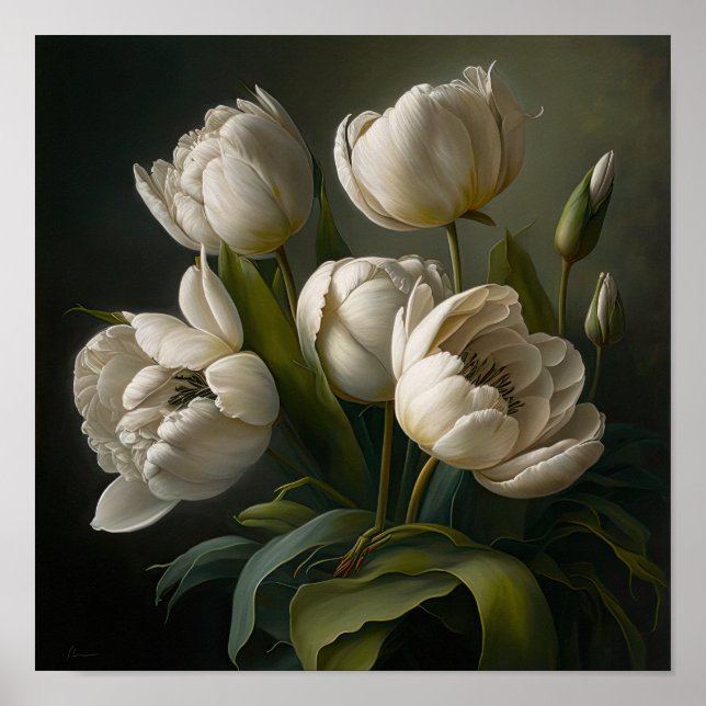 Poster de impresión de arte de flor de tulipanes b (Frente)