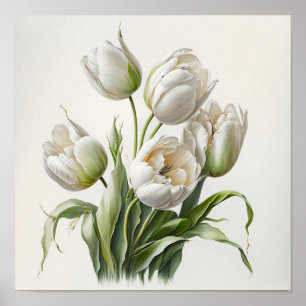 Poster de impresión de arte de flor de tulipanes b