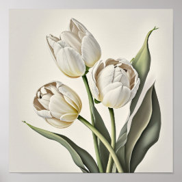 Poster de impresión de arte de flor de tulipanes b