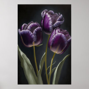 Poster de impresión de arte de flor de tulipanes m