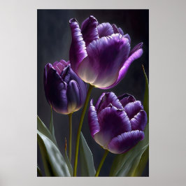 Poster de impresión de arte de flor de tulipanes m