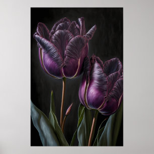 Poster de impresión de arte de flor de tulipanes m