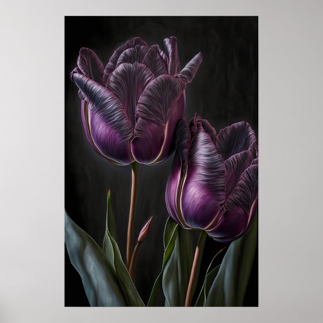 Poster de impresión de arte de flor de tulipanes m (Frente)