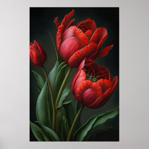 Poster de impresión de arte de flor de tulipanes r