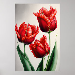 Poster de impresión de arte de flor de tulipanes r