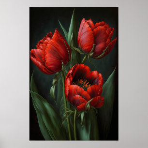 Poster de impresión de arte de flor de tulipanes r