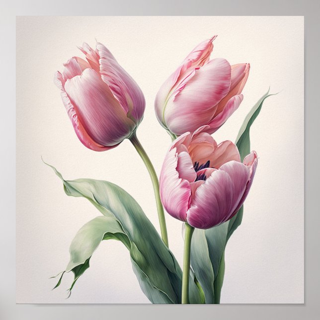 Poster de impresión de arte de flor de tulipanes r (Frente)