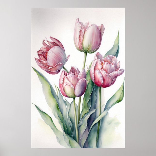 Poster de impresión de arte de flor de tulipanes r (Frente)