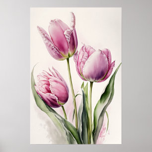 Poster de impresión de arte de flor de tulipanes r
