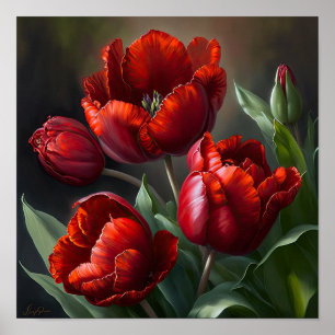 Poster de impresión de arte de flor de tulipanes r