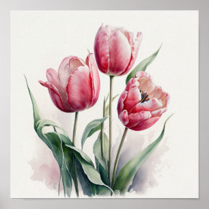 Poster de impresión de arte de flor de tulipanes r