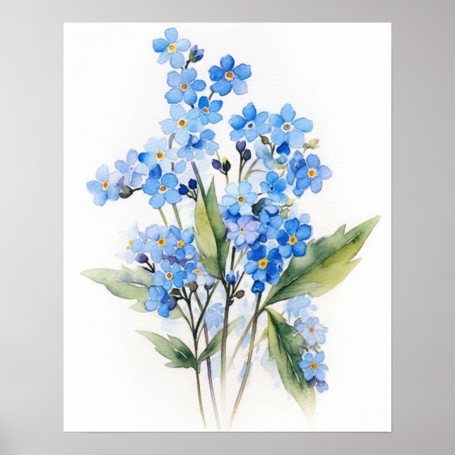 Poster de impresión de arte de flor Olvídate de mí (Frente)