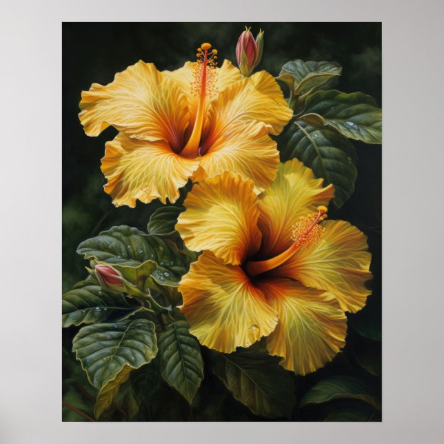 Poster de impresión de arte de flores amarillas hi (Frente)