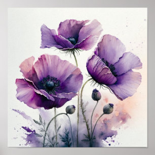 Póster de Impresión de Arte de Flores de Amapola P