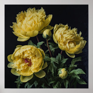Poster de impresión de arte de flores de amarillo