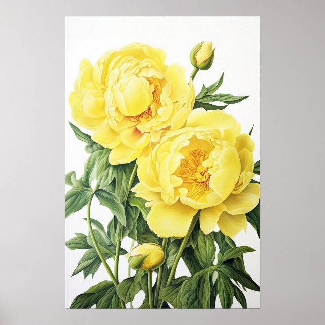 Poster de impresión de arte de flores de amarillo (Frente)