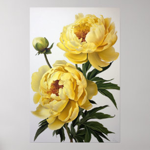 Poster de impresión de arte de flores de amarillo