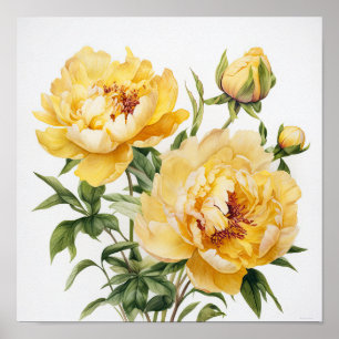 Poster de impresión de arte de flores de amarillo